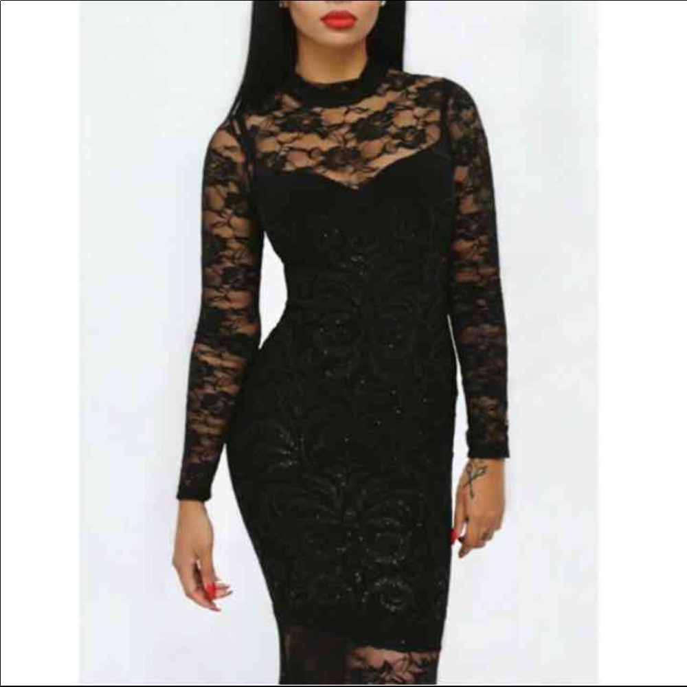 Sexy gorgeous black lace dress